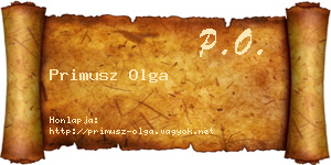 Primusz Olga névjegykártya