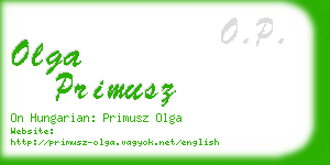 olga primusz business card
